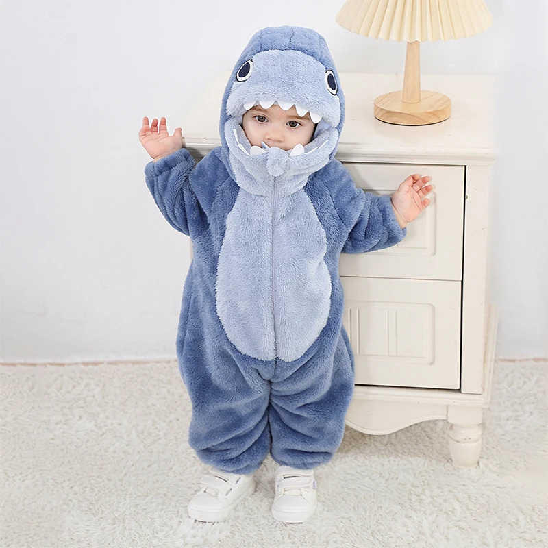 Baby Shark Costume for Toddler Girl Boy Halloween Costumes Fuzzy Warm Fall Winter Clothes Halloween Sharks Outfit