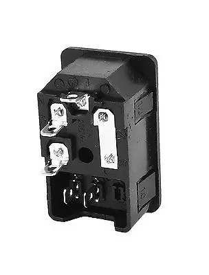 IEC 320 C14 Rocker Switch Fuse Inlet Male Power Supply Connector AC 250V 10A