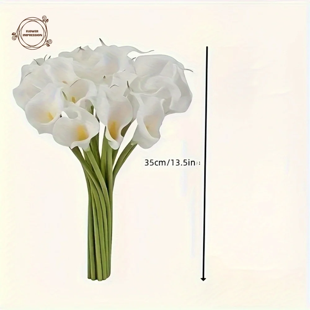 13 Stück künstliche Calla-Lilien, PU-Touch, geeignet für Hochzeiten, perfekt für Muttertag, Arrangements, Zuhause, Wohnzimmer, Tischdekorationen – Detail 7
