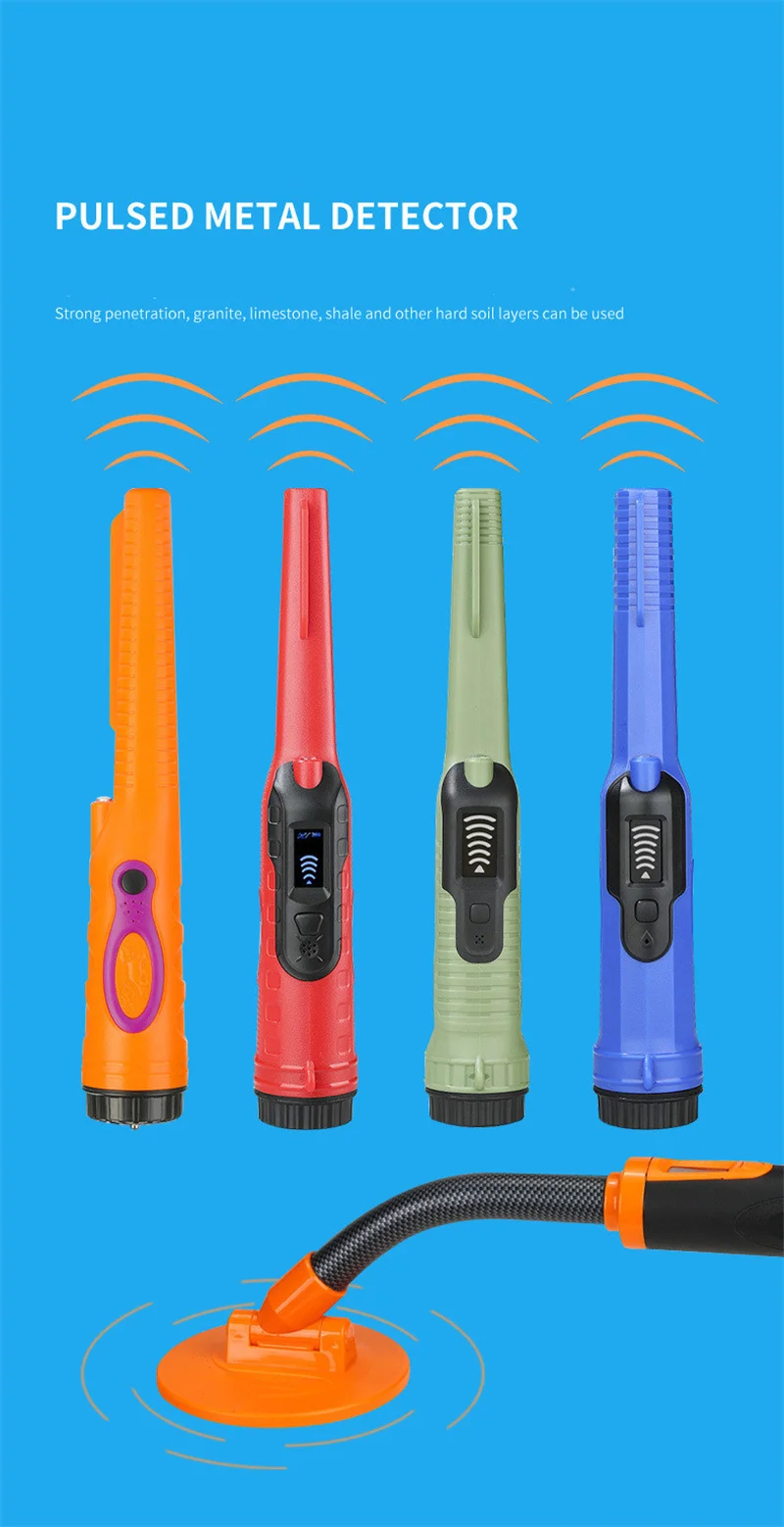 Fully Waterproof Portable Handheld Metal Detector Pointer Professional Underground Gold Detector Assist Tool Partial Pinpointer