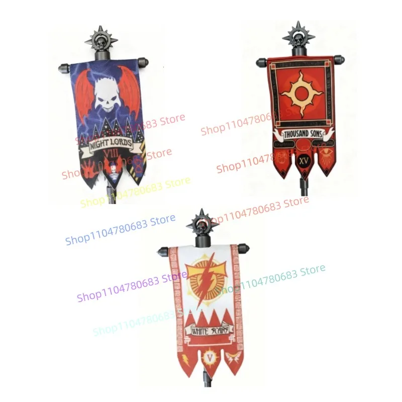 Blocs de construction MOC, Mini figurine de drapeau, modèle d'assemblage, pièce d'exposition, accessoires de jeu animé, jouet décoratif, cadeau à collectionner