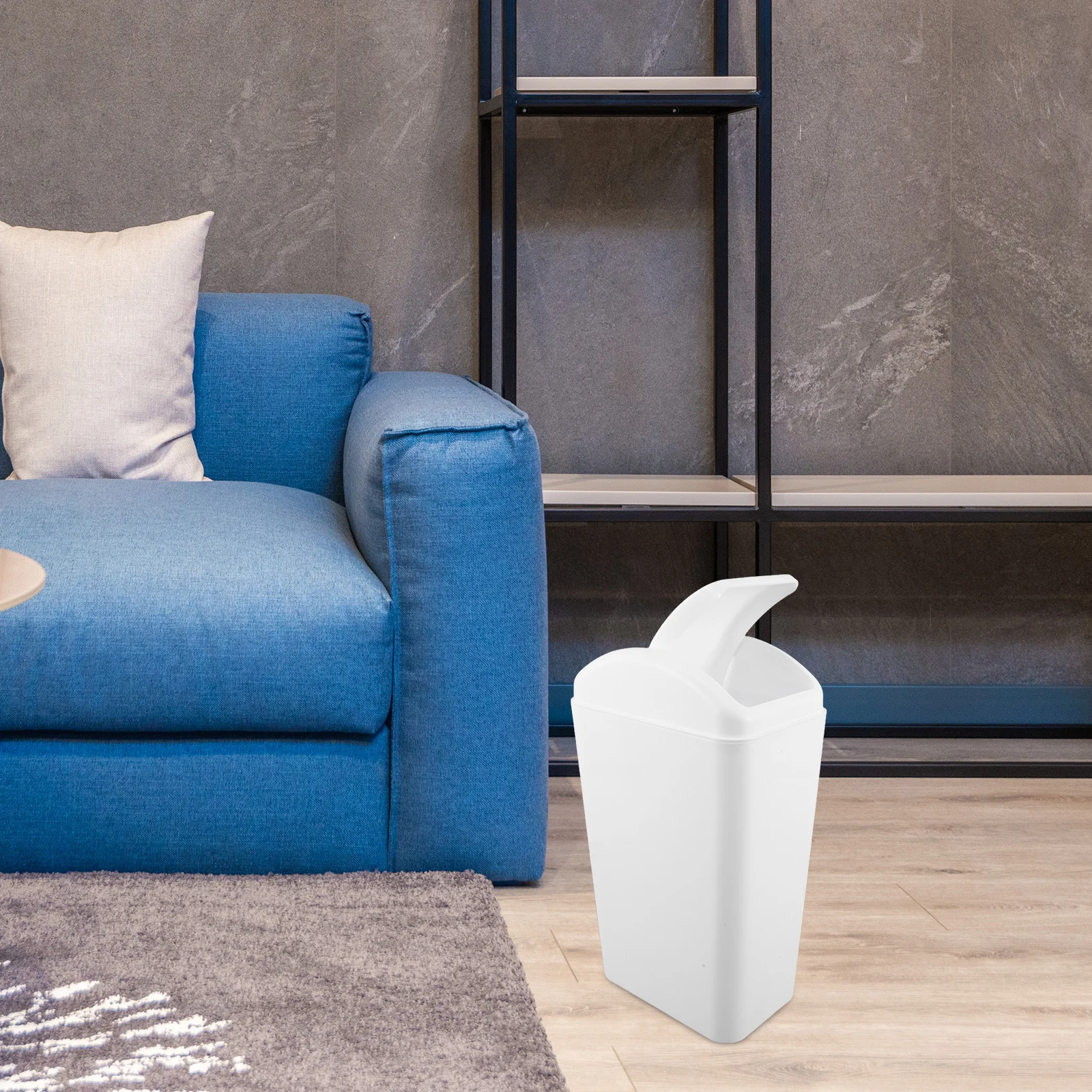 

Shake Lid Trash Can Bathroom Indoor Cans for Kitchen Compost Bin High Capacity Office