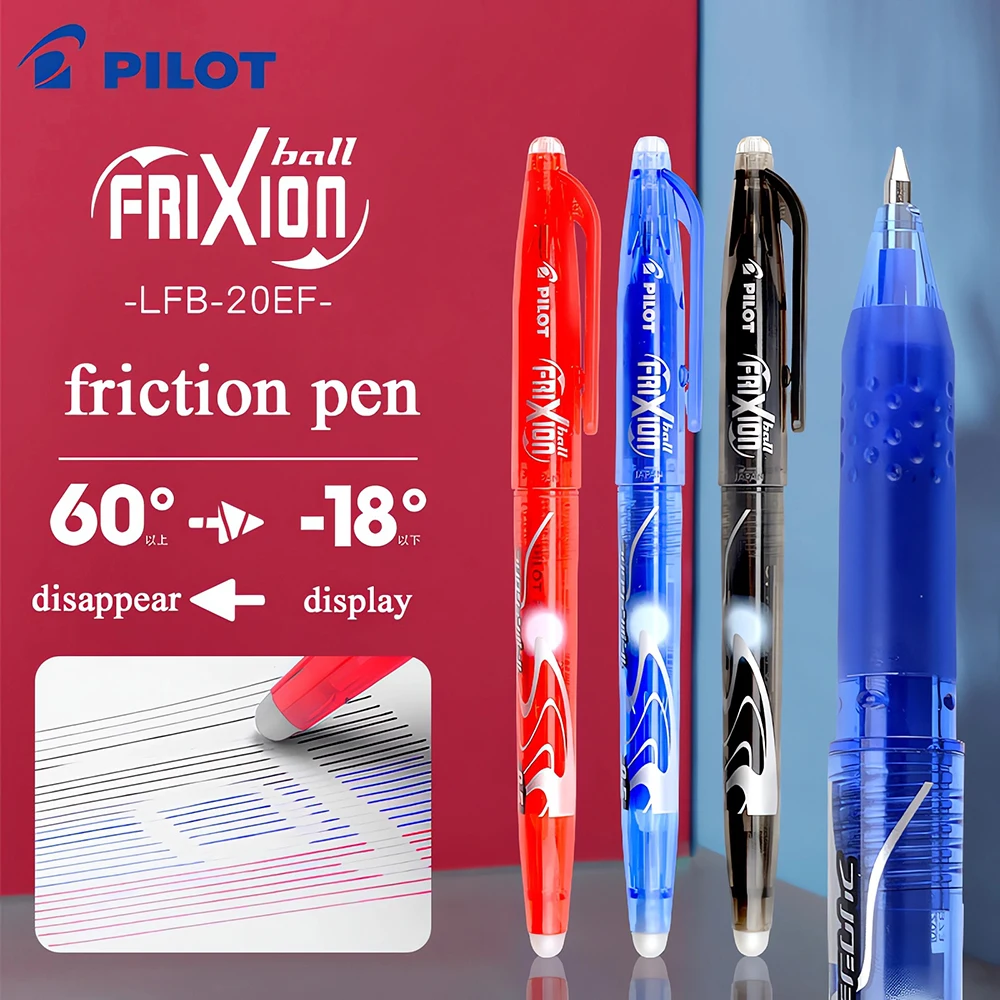 

6Pcs PILOT Frixion Erasable Gel Pens Office Accessories LFB-20EF 0.5mm Cute Pens Replaceable Core School Supplies Art Stationary