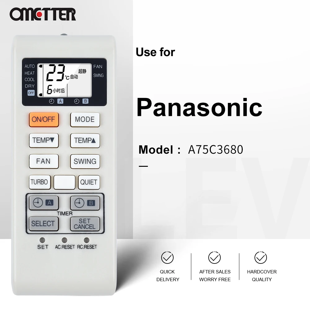 Nowy nadaje się do zdalnego sterowania klimatyzatorem Panasonic A75C3680 A75C3751 A75C2550 A75C2560 A75C3863 A75C4162 A75C4165