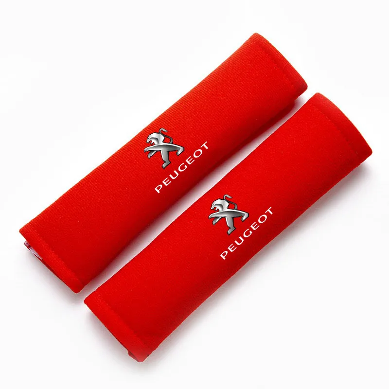 2Pcs Leather Seat Belt Shoulder Covers for Peugeot 206 307 308 3008 207 208 407 508 2008 5008 107 106 205 4008 Auto Accessories