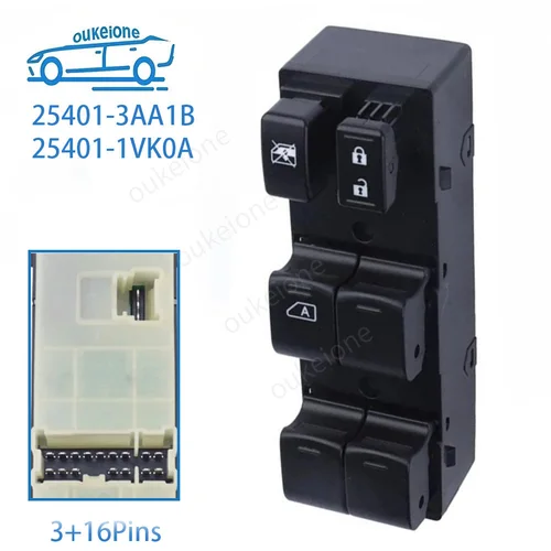 25401-3AA1B para Nissan Versa Note 2012 2013 2014 2015 2016 2017 2018 2019 interruptor de ventana eléctrico de coche botón de Control elevador