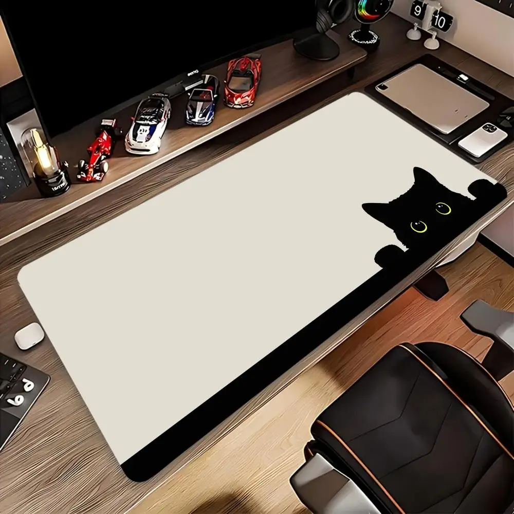 XXL Large Gaming Mouse Pad, Adorable Peeking Kitten Design, Stitched Edges, Perfect for Office and Home Use, Gaming Accessory