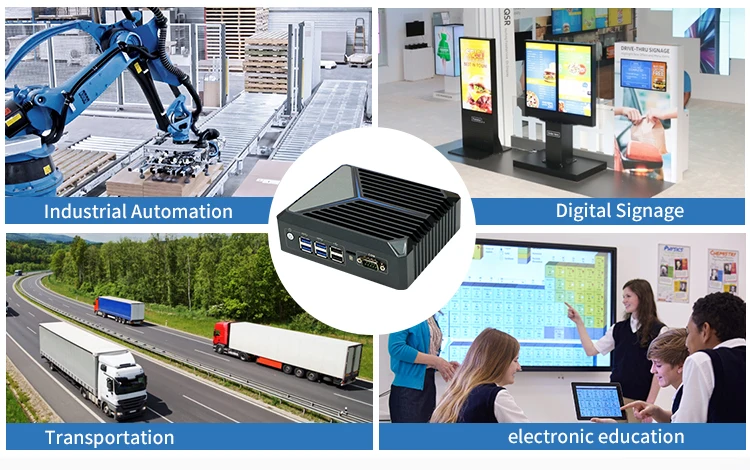 Fanless Thin Compact Computer J6412 CPU Mini Pc Quad Core Win 11 Embedded PC with 2xHD