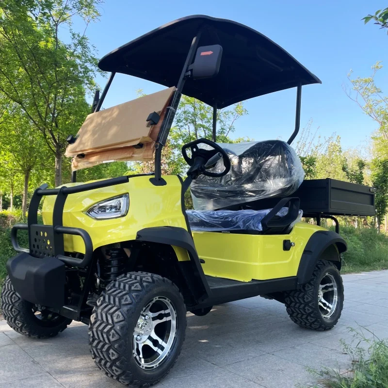 Hot Sale China Lithium 4 Wheel 5KW Golf Club VIP Electric Golf Cart Hunting Vehicle With Rear Cargo Box Bumper 12 Inch Tires