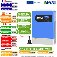 6.2KW Parallel Hybrid Solar Inverter MPPT Pure Sine Wave Photovoltaic Inverter 48V 220VAC Built-in 120A Solar Charger PV 500VDC