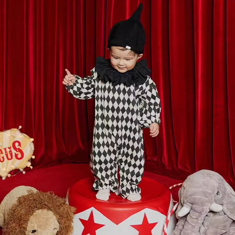 2024 Christmas Newborn Baby Harry  Circus Clown Clothes Halloween Style Suits Rompers Kids Jumpsuit Pants