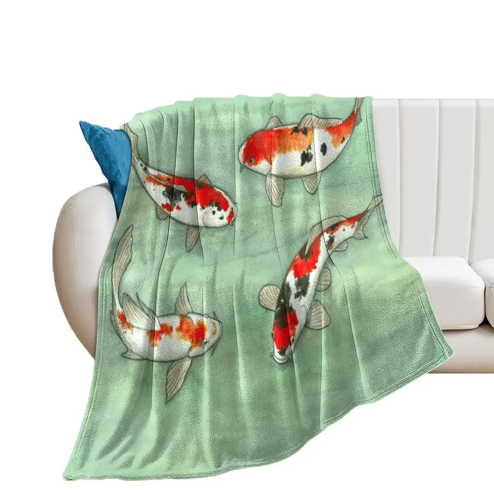 La ronde des carpes koi Throw Blanket decorative Plaid on the sofa Blankets