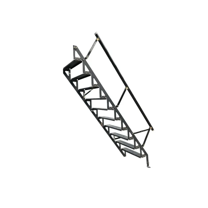 

Folding staircase against the wall villa Folding ladder on the wall flipping stairs Small duplex staircase in the attic at home