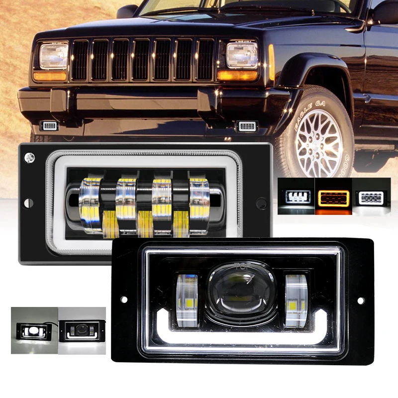 2pcs for Vaz 2114 Van LED DRL Driving Lights White Amber Angel Eyes Fog Lamp for Lada 2110 -2117 for Kamaz for Niva Chevrolet