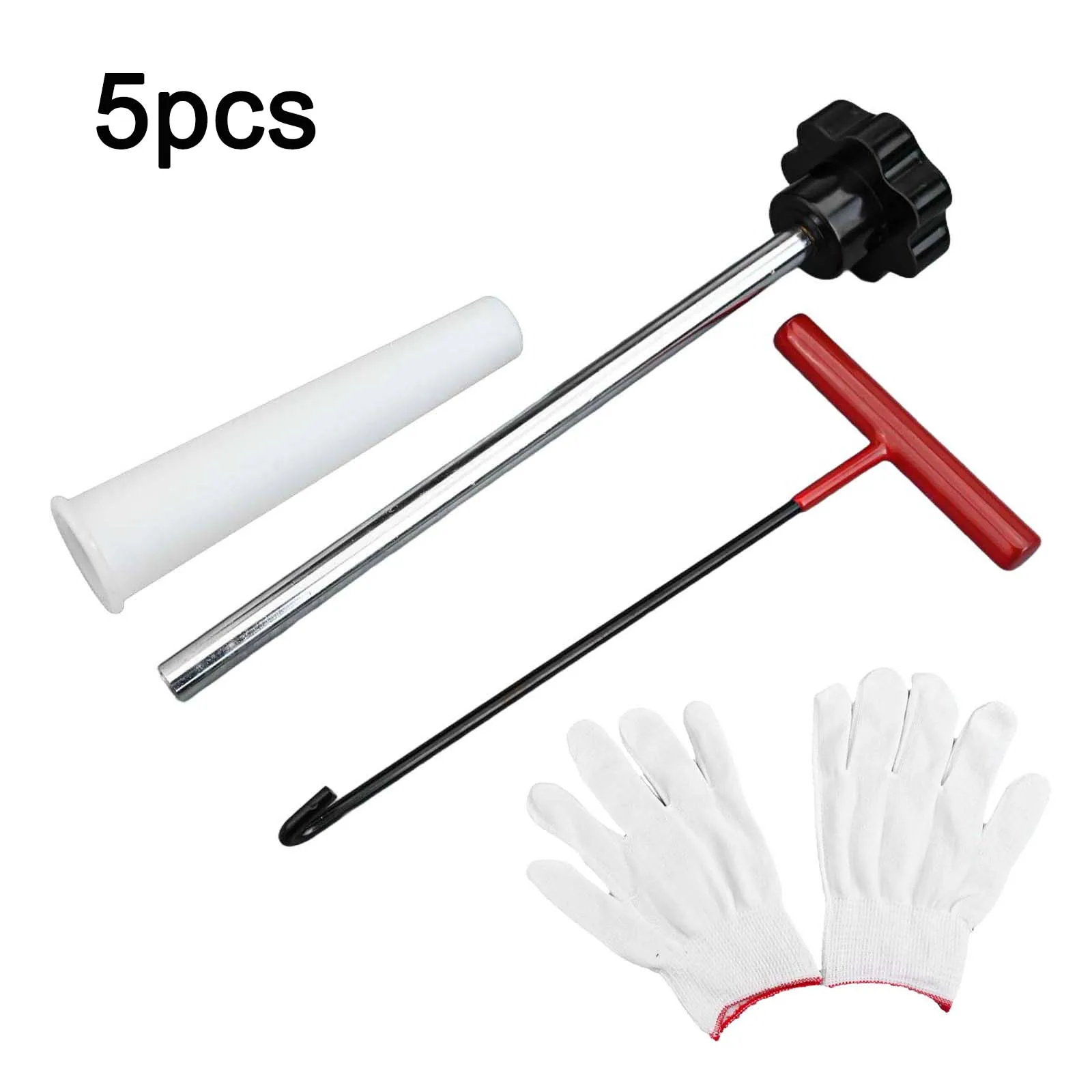 Valve Stem Replacement Tool Set For Automotive Tire Repair Including Puller Hook Assist Tool And Safety Gloves