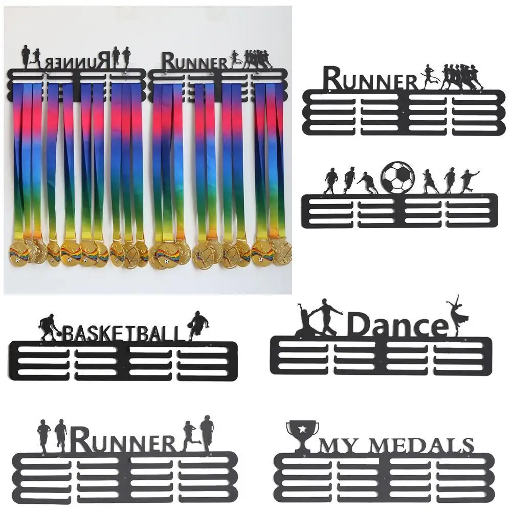 6 Arten Medaille Display Regal Auszeichnungen Inhaber Marathon Sport Basketball Fußball Metall Wand Display Rack Home Office Dekor