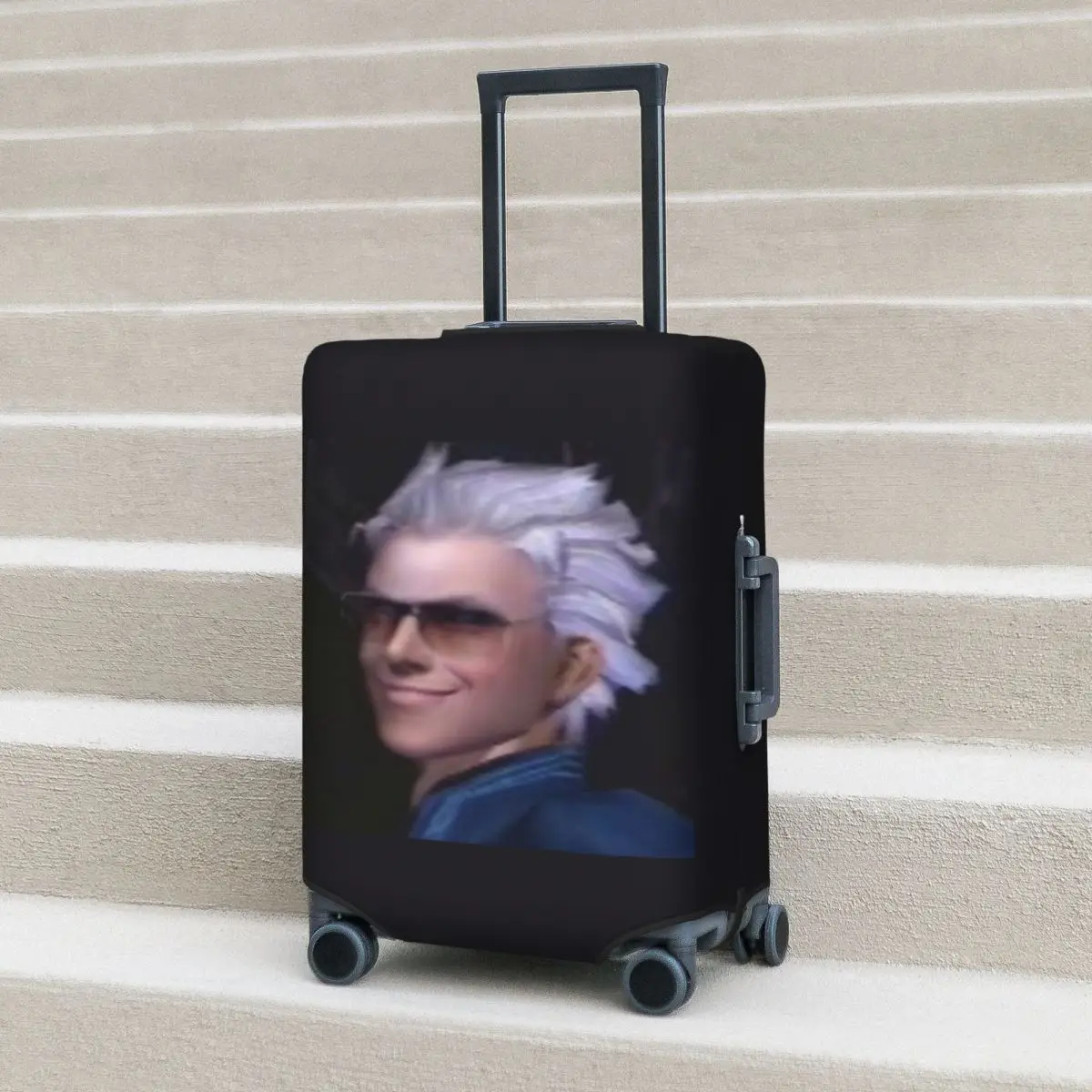 

Vergil From The Devil May Cry Series Suitcase Cover Protection Elastic Travel Luggage Protector Covers for 18-32 Inch