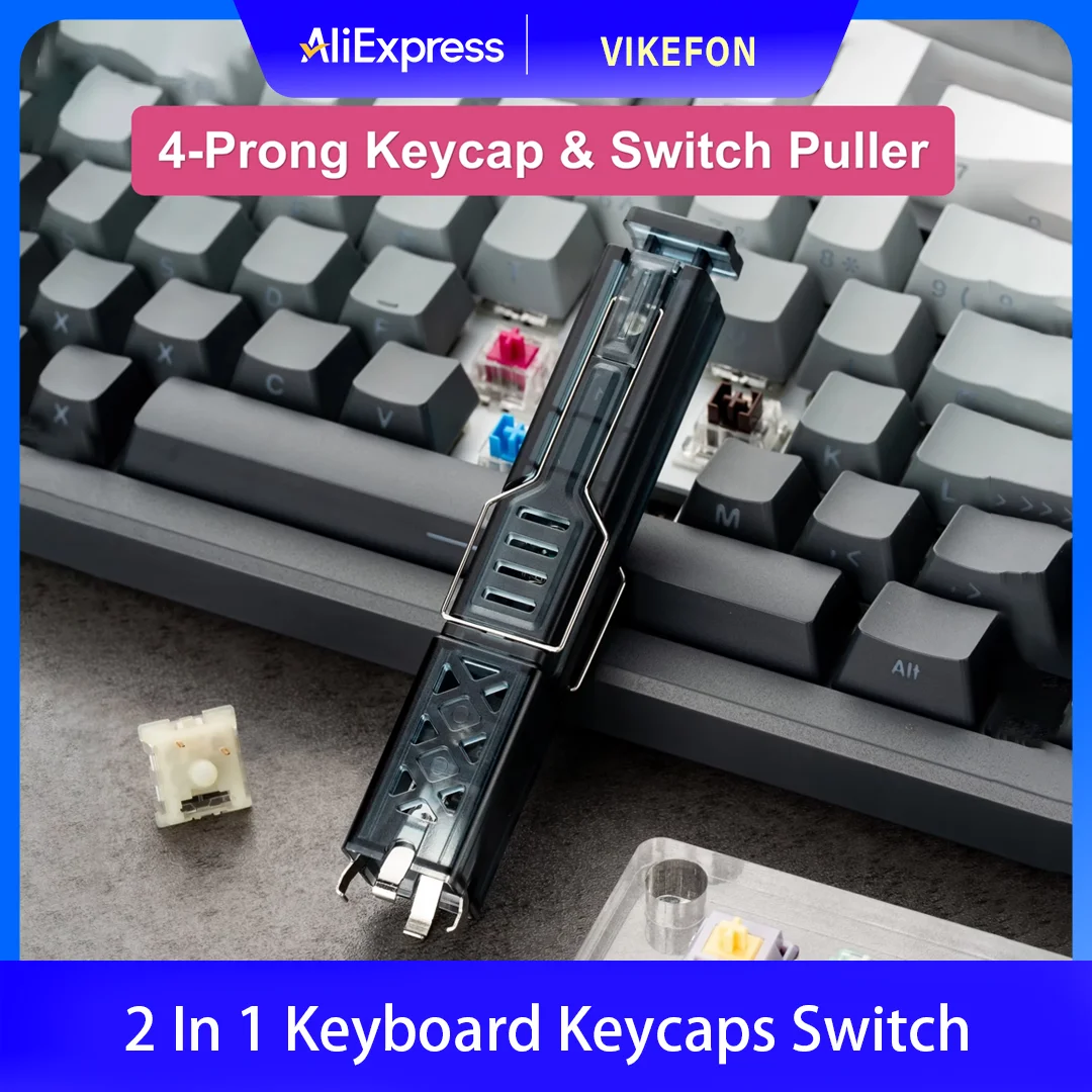 

Набор для снятия и установки клавиш 2-в-1: универсальный инструмент для снятия кнопок и переключателей клавиатур, аксессуары для клавиатур