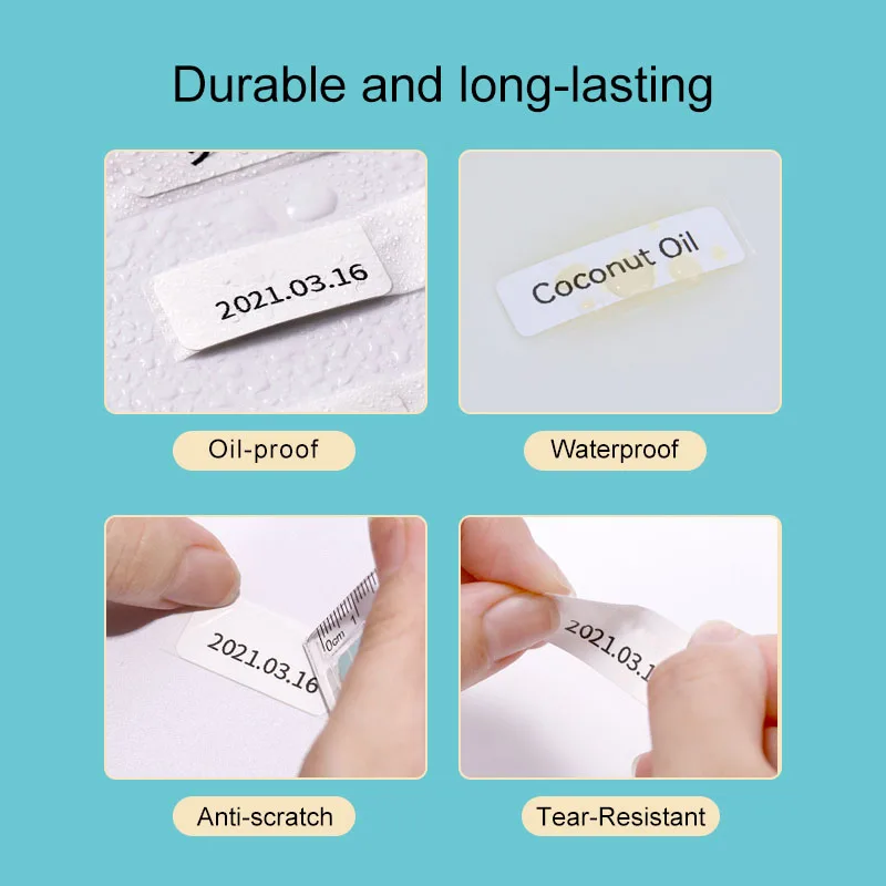 12x40 Thermal Sticker Self-adhesive Roll Colored Label Paper For Portable Printer Name Travel Label Tag Household Office Storage