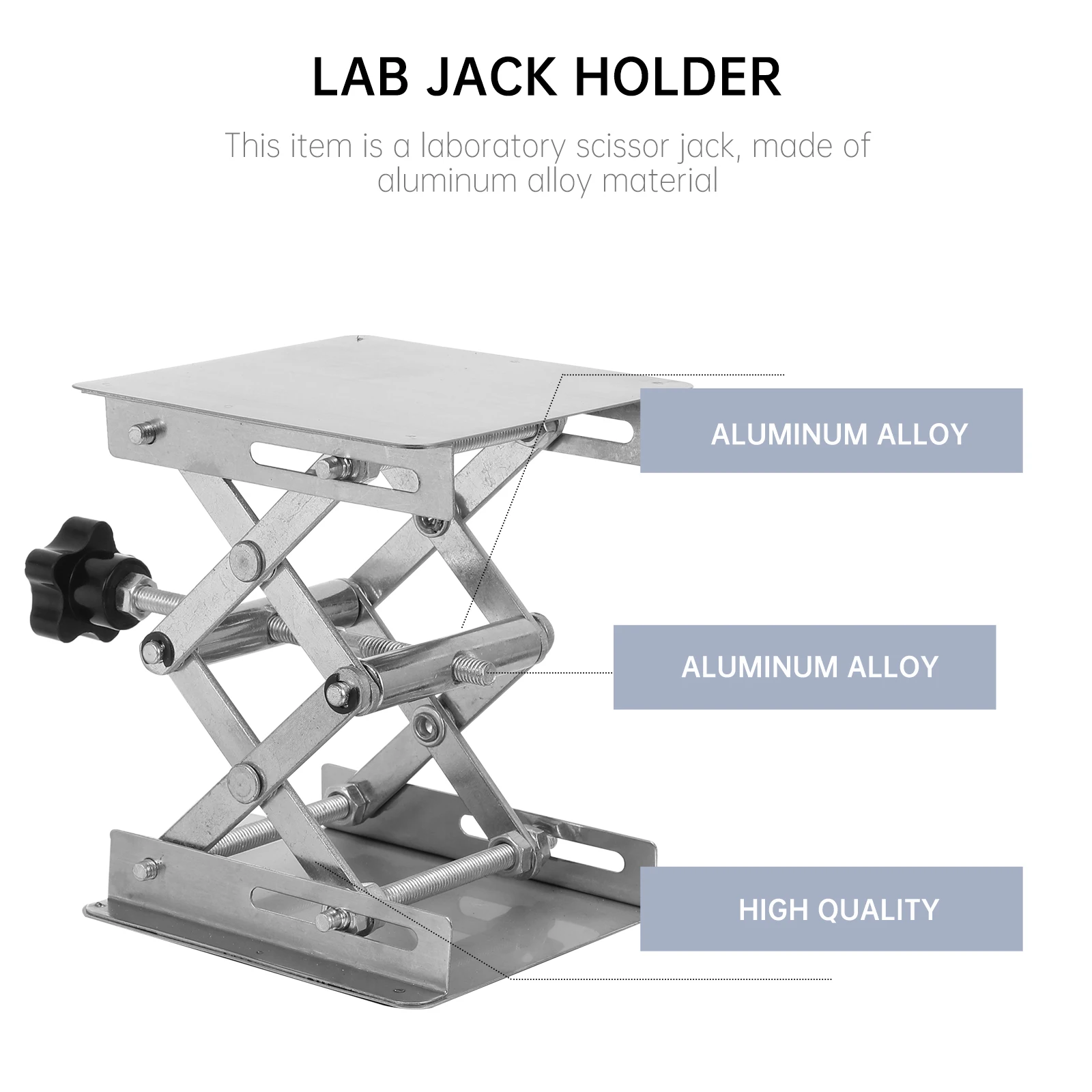 1pc Stainless Steel Laboratory Scissor Jack Adjustable Height Instrument Lift Anti Oil Corrosion Acid Physical Chemical