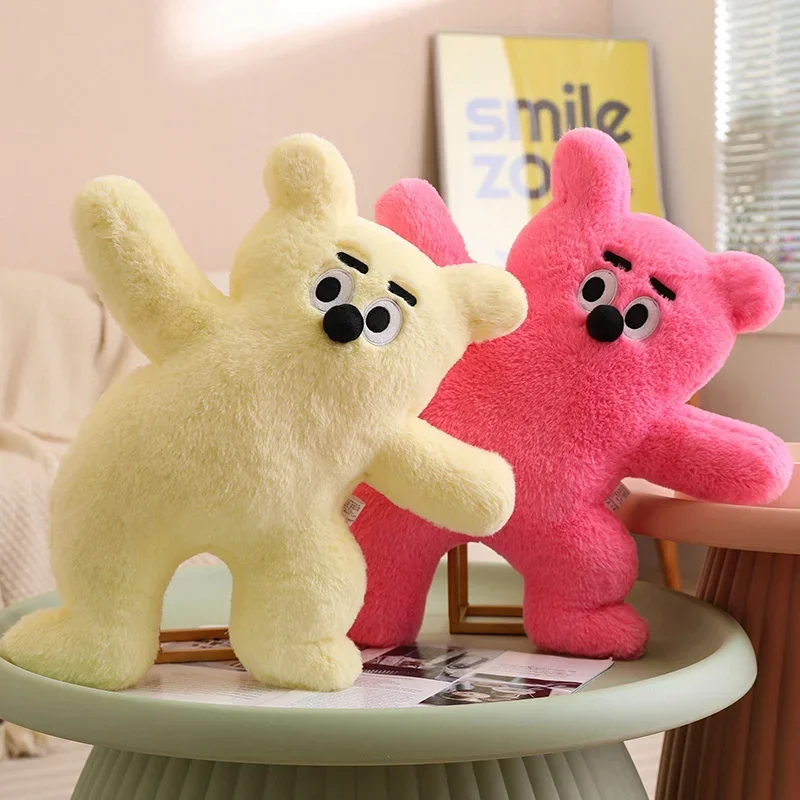 귀여운 크림색 곰인형 봉제 베개, 부드러운 동물 만화 작은 곰 플러시 쿠션, 여자친구 선물용, 귀여운 방 꾸미기