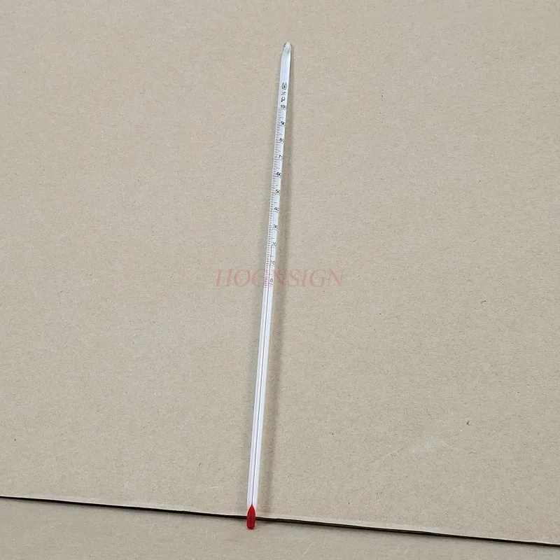 1pcs Red water thermometer 0-100 glass thermometer 30cm chemical experiment equipment glass instrument