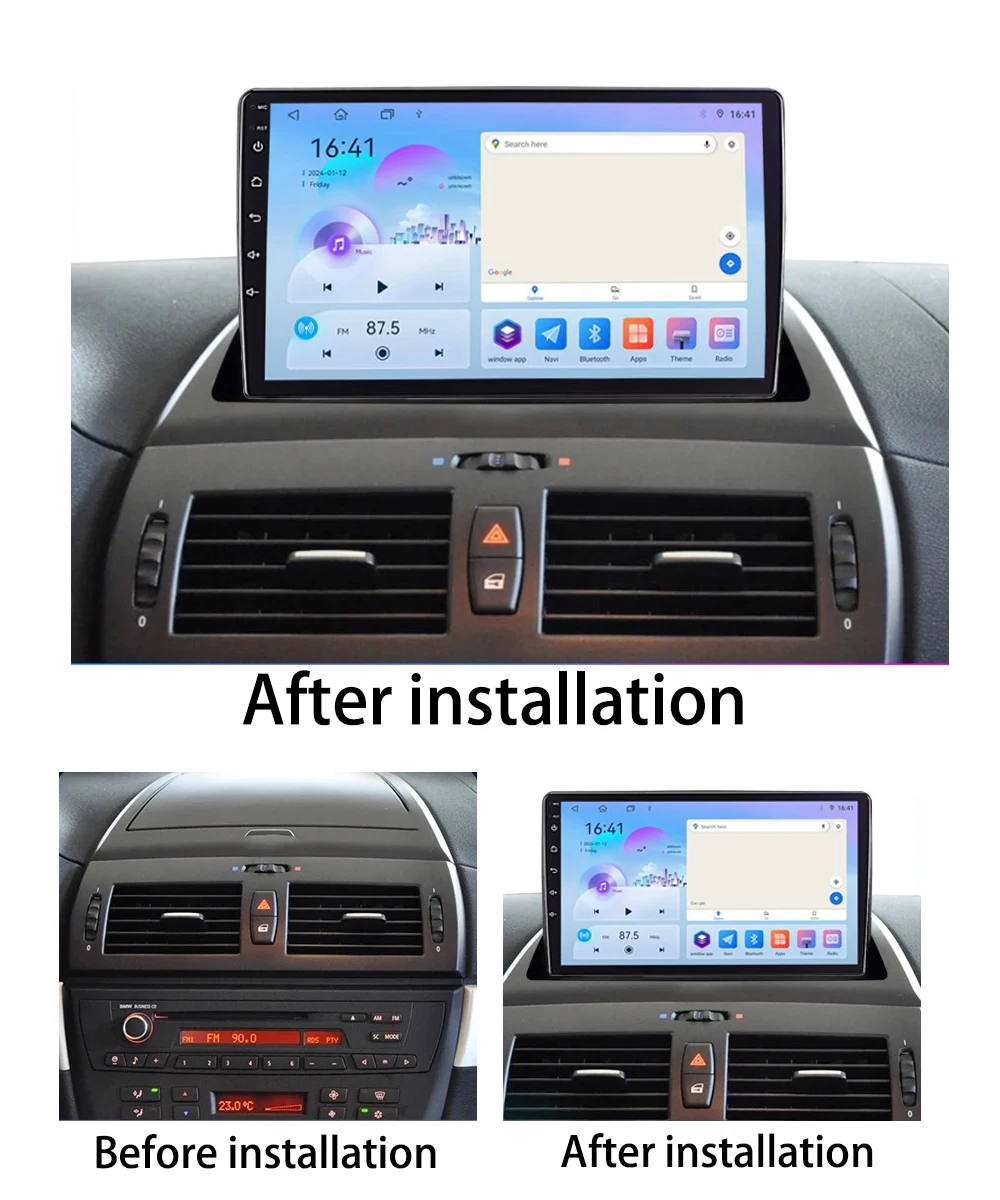 Car Radio for BMW X3 E83 2003-2011 Wireless Carplay Multimedia Player 2Din Stereo Autoaudio Android Head Unit 9'' Navigation GPS