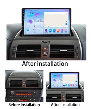 適用於BMW X3 E83 2003-2011 的車用收音機,支援無線 CarPlay 多媒體播放器,2DIN 立體聲車載音響安卓主機,9 吋螢幕,附導航和 GPS 功能。 6 最佳銷售 BMWX3 E83安卓 - №1