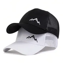 Unisex Mountain Range Embroidery Baseball Net Caps Spring and Summer Outdoor Adjustable Casual Hats Sunscreen Hat