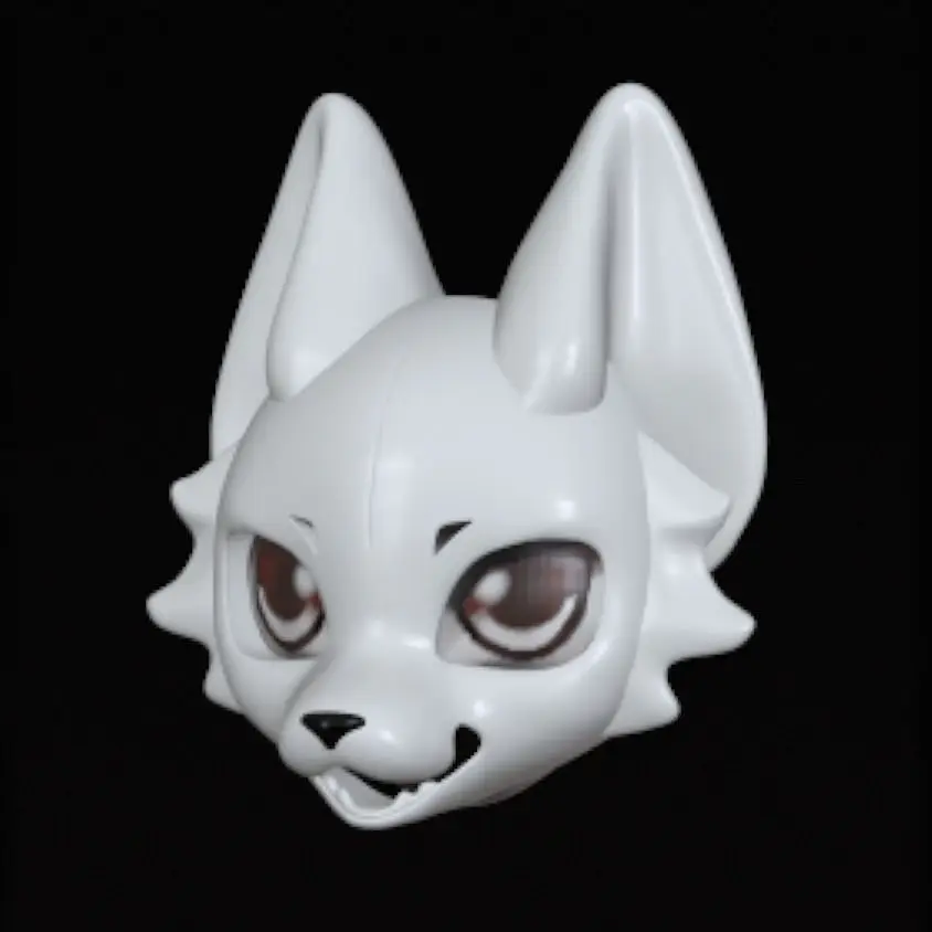 Kemono Base Mask Beast Skull Handsome Skull Hair Face Kig Series Universal 3D Printing CosDIY Accessories Anime Props