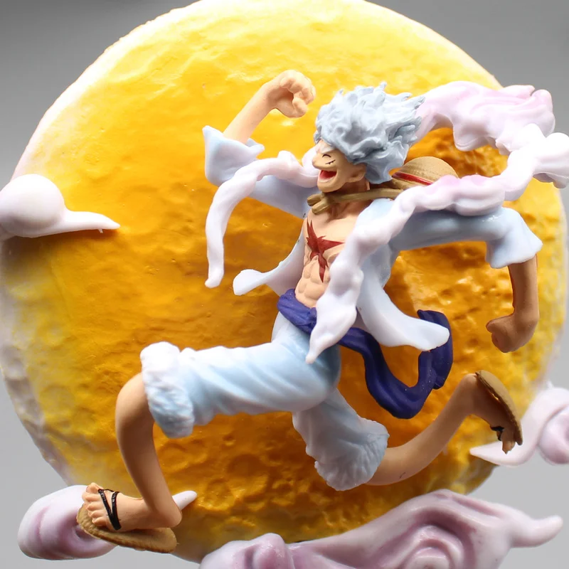 17cm figura de uma peça nika luffy rush to the moon estatueta colecionável anime figura luffy ornamentos brinquedo noite lâmpada presente aniversário