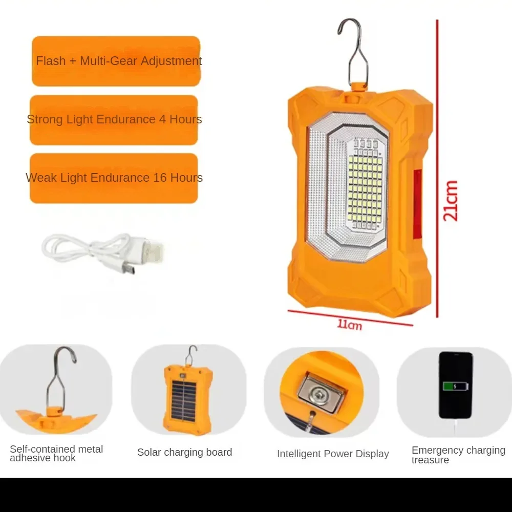 Luce solare pieghevole per esterni portatile 3 modalità lampadina a LED ricaricabile luci di ricerca torcia da campeggio lampada di emergenza per interruzioni di corrente