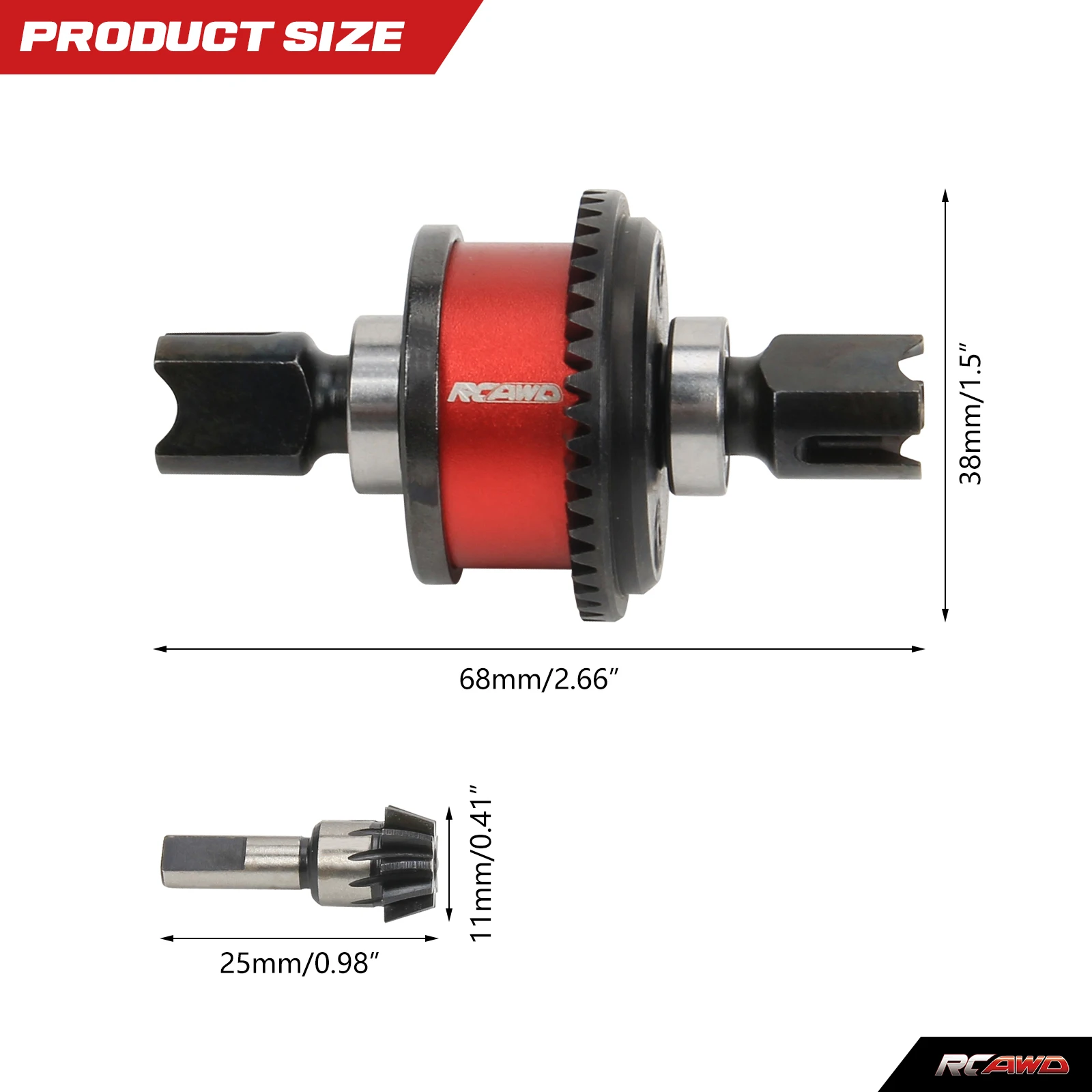 RCAWD F/R Differential Set 10T Main Gear for Arrma 6s 1/7 1/8 Typhon Notorious Talion Kraton Outcast EXB Upgrade Parts