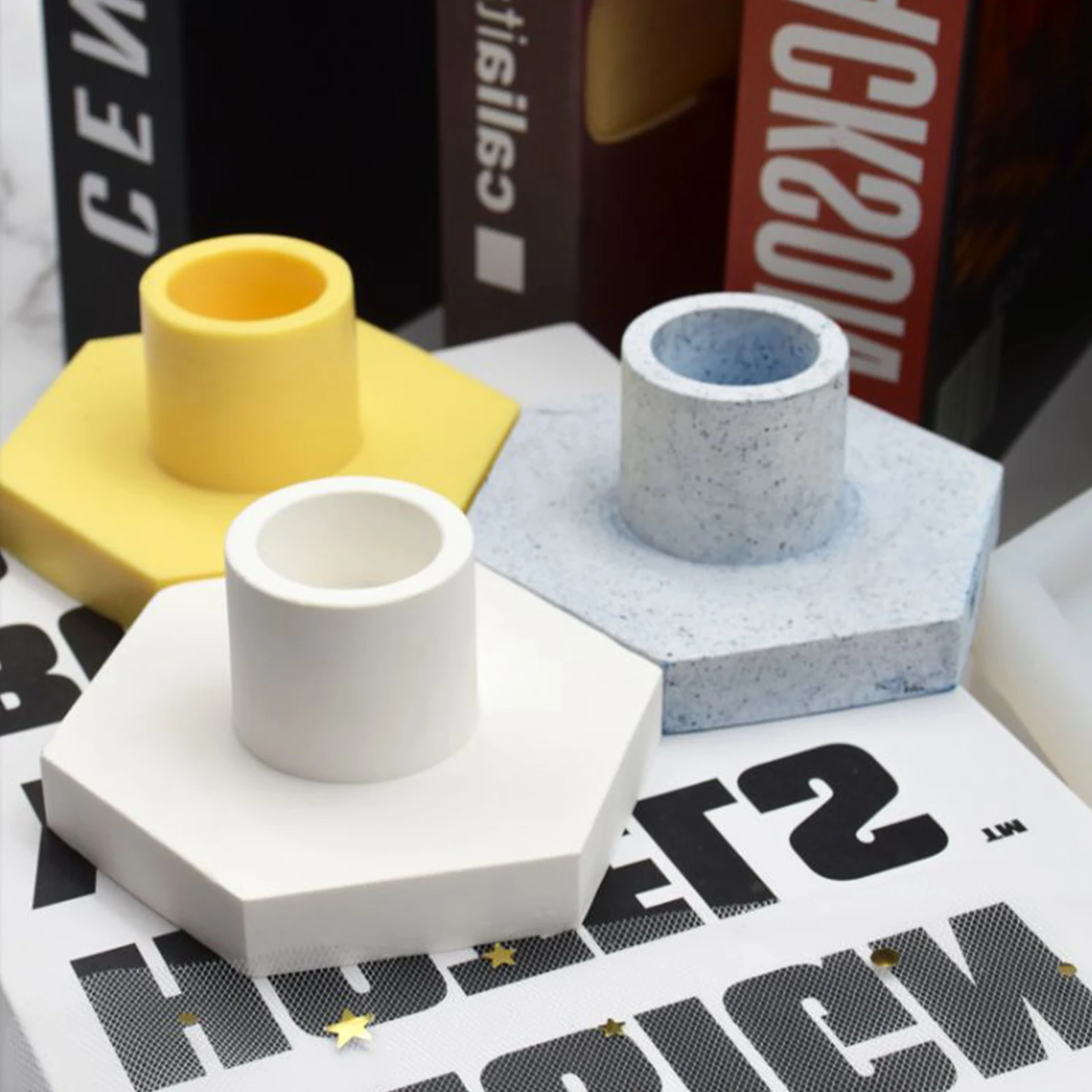 Candle Holder Silicone Compatible with Standard Wax Pouring Techniques for Hexagon Round and Small Round Outputs