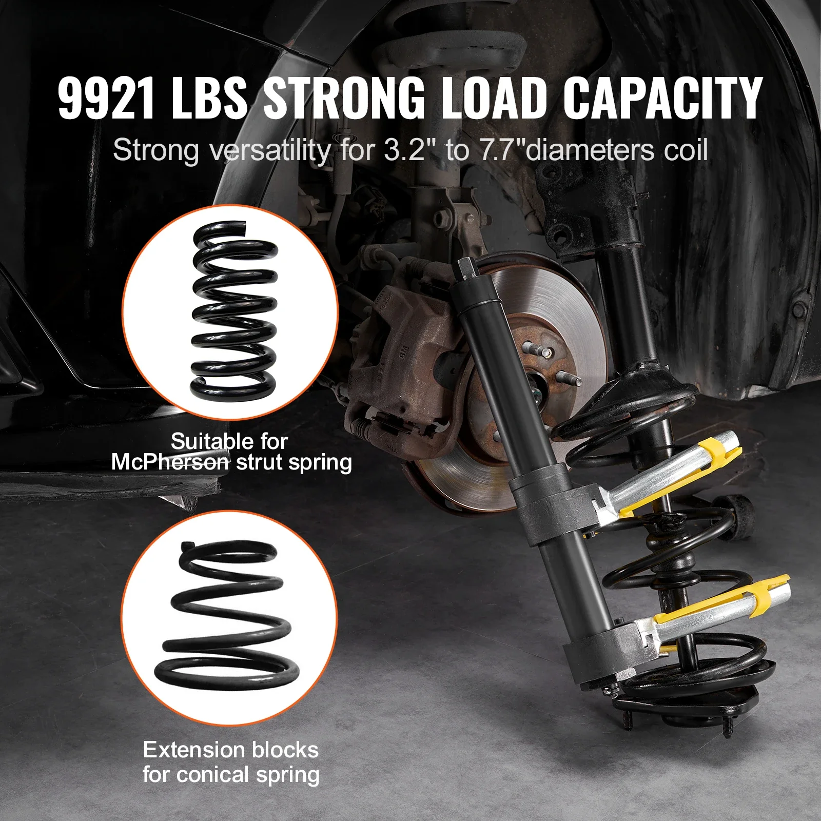 

ez Strut Spring Compressor Set Macpherson Strut Spring Compressor Kit Interchangeable Fork Strut Coil Extractor Remover Tool