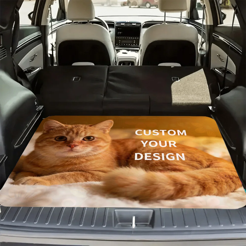 1pc Custom Car Automobile Interior Parts, Custom Trunk Mat with Your Own Design, Rubber Pad with Vibrant Petal Pattern