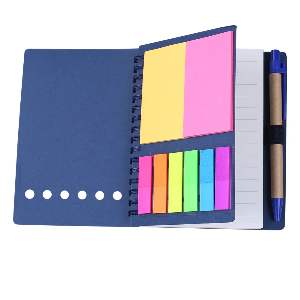 Imagem -06 - Notepad Espiral com Caneta Sticky Note Memo Pad Pequeno Pocket Book Marker Escrita Papelaria Retro Agenda Negócios Planejador