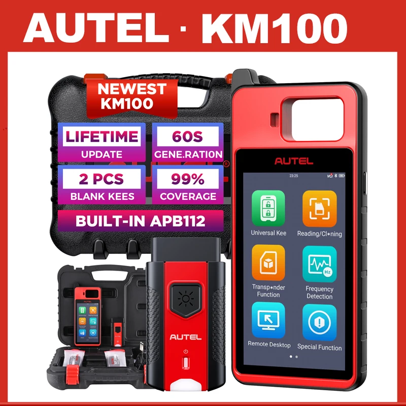 Autel MaxiIM KM100 Key Programmer Lifetime Free Update AutoVIN All Key Lost Built-in APB112 Universal Key Generator