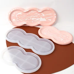DIY Round Storage Tray Silicone Mold Handmade Plaster Coaster Craft Molds Concrete Resin Jewelry Display Plate Making Home Decor