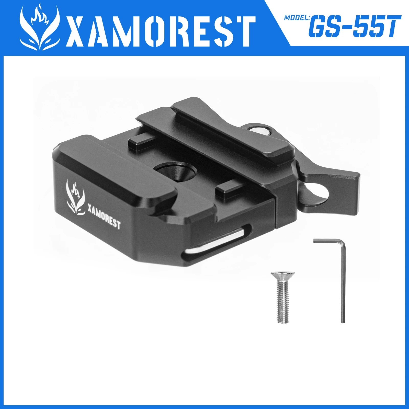 XAMOREST Hunting Quick Release Plate Clamp - Arca/Picatinny Dual Use, Aluminum Alloy Quick Lever, Compatible with Rifle Rails