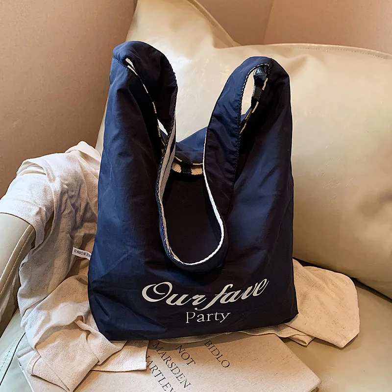 Полосатая холщовая сумка, новая корейская сумка-тоут Ins, повседневная сумка, большая сумка на одно плечо, сумка для покупок