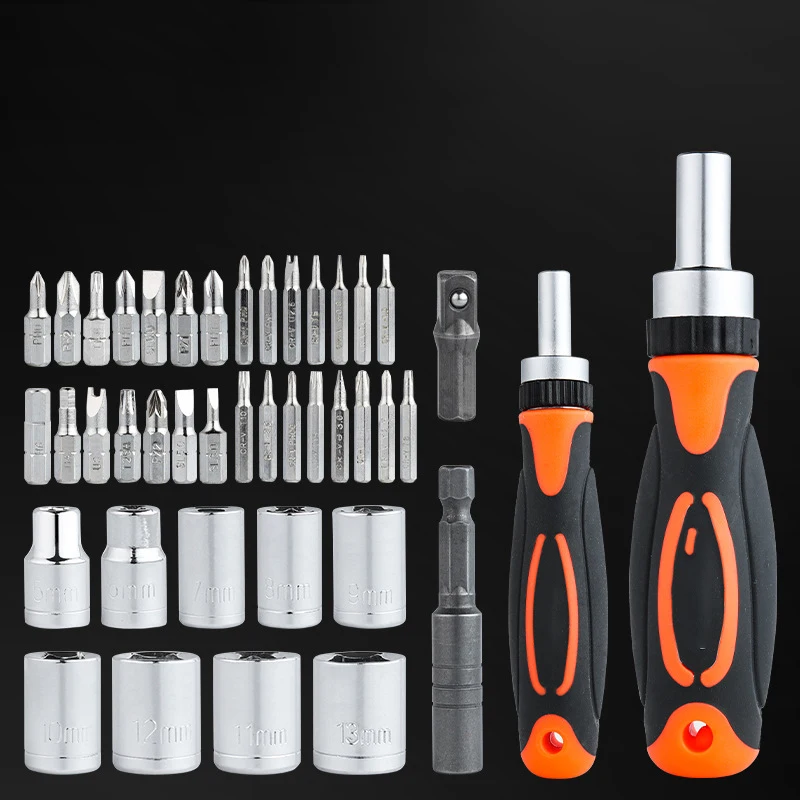 42-In-1 Ratcheting Screwdriver Set With Storage Case Rotatable Ratchet Handles Household Repair Tool Kits For Bike Hand Tool Set