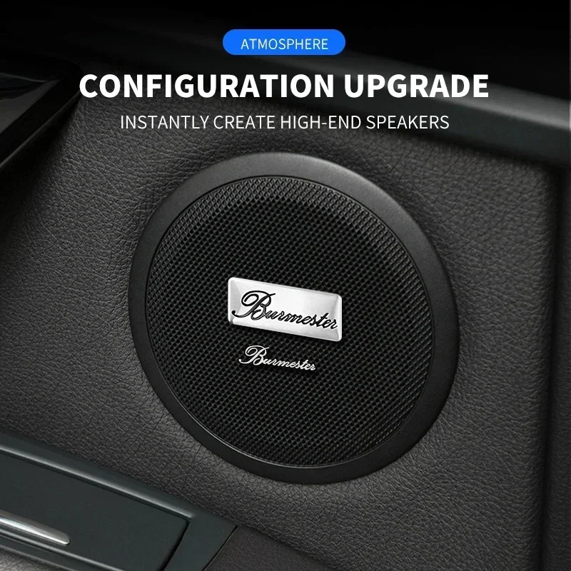 10pcs high-quality Metal Burmester logo car Hi-Fi Speaker audio Speaker Badge stereo Emblem sticker styling accessories