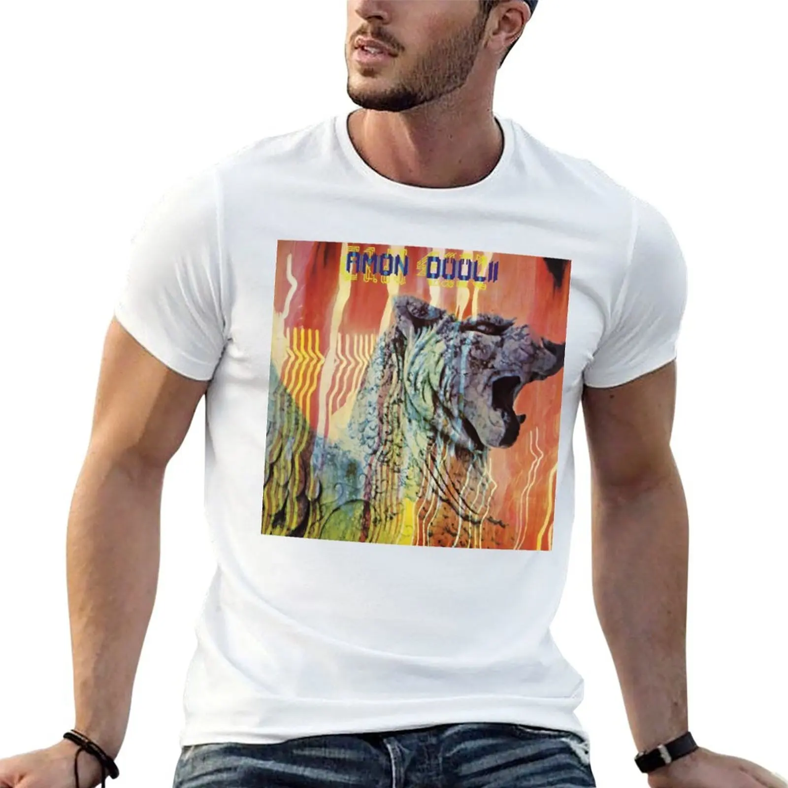 

Amon Düül II Wolf City album 1972 T-Shirt t shirt men 100% cotton luxury brand cotton tshirt 100% T-Shirt