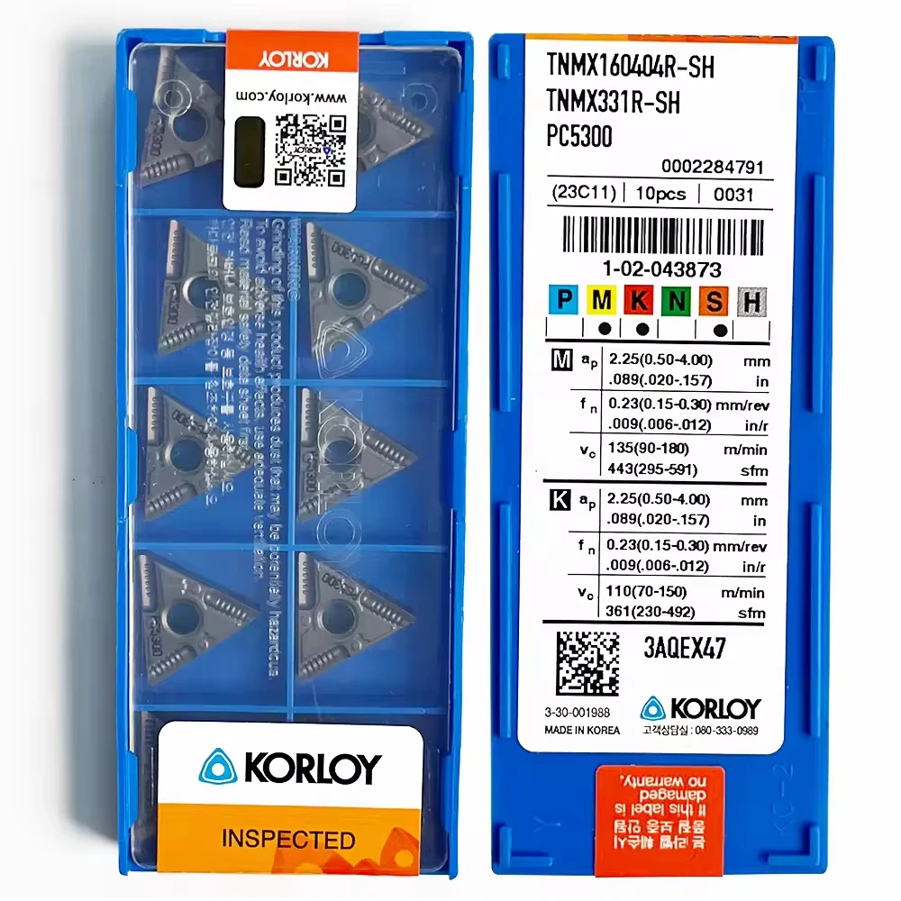 

10pcs KORLOY 100% Original TNMX TNMX160404 TNMX160408 R-SH L-SH PC5300 CNC Lathe Shaft Medium cutting Carbide Turning Inserts