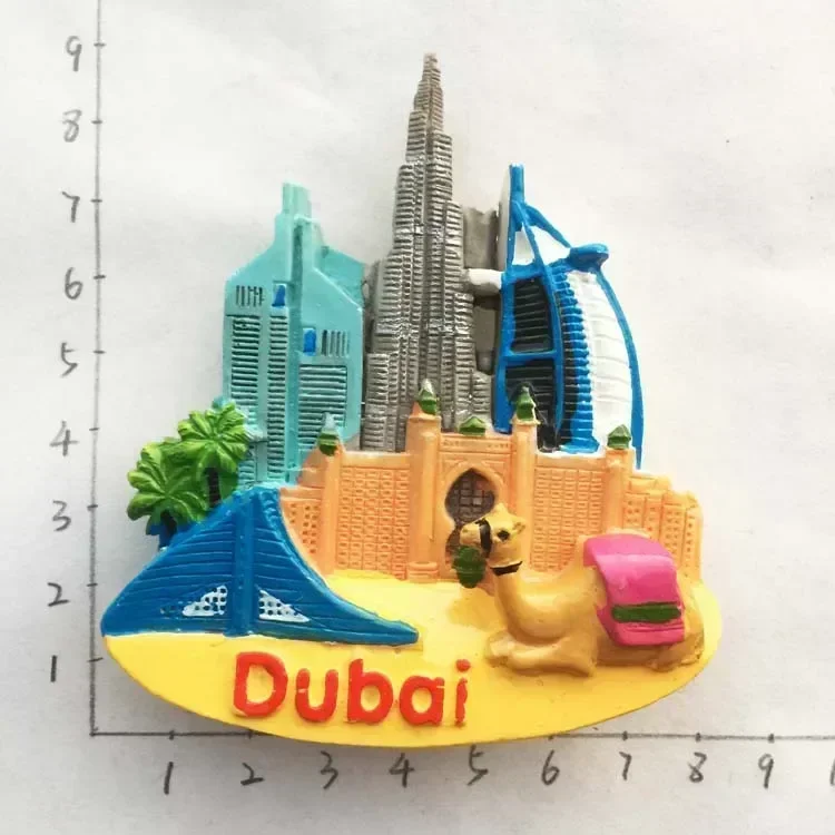 Dubai Tourist Souvenirs Fridge Magnets Khalifa Tower Saudi Arabia Refrigerator Commemorative Magnet Stickers Home Decoration