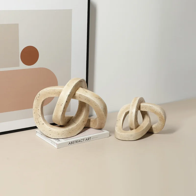 Modern wabi-sabi geometric art interlocking home ornaments, homestay decorative cabinets desktop creative resin