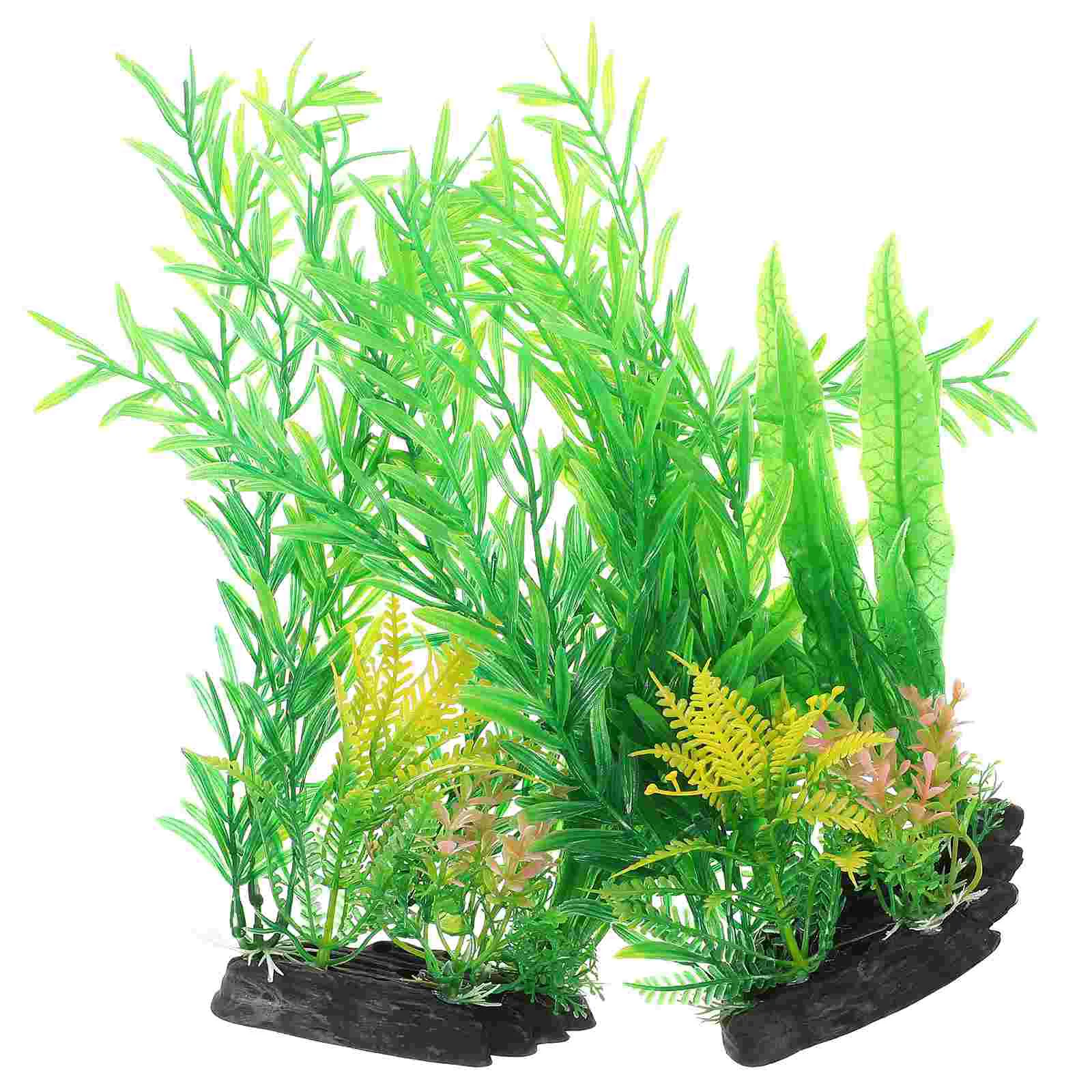 

2 Pcs Fish Tank Aquarium Landscaping Plant Decorative Delicate Fake Household Small Desktop Plastic