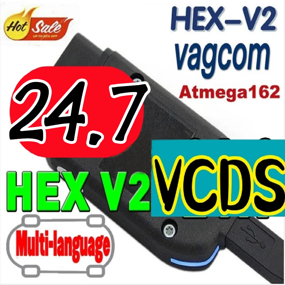 ATMEGA162 Vag com VCDS V2 cable car diagnostic tool latest OBD2 car diagnostic cable suitable for Volkswagen Audi Skoda seats