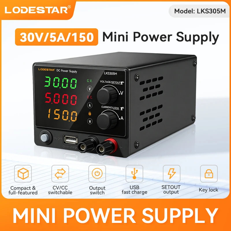 lodestar-lks305m-adjustable-dc-laboratory-bench-power-supply-30v-5a-digital-display-stabilized-voltage-current-regulator